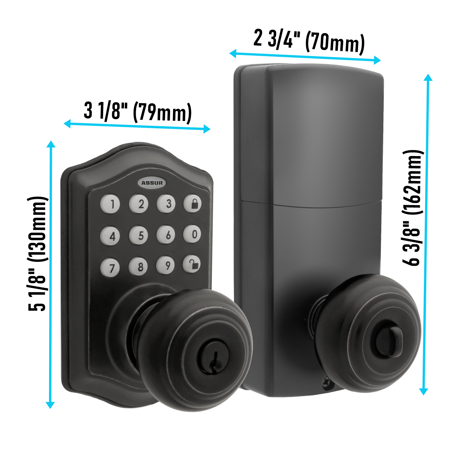 Experience the perfect blend of security, style, and simplicity with this Smart Door Lock with Knob in Black. Whether you're securing your home or business, this lock offers the peace of mind and convenience you need.